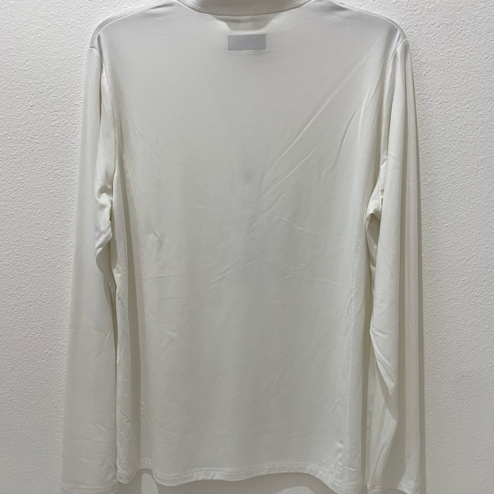 PGA Tour Ladies 1/4 Zip Solid White Long Sleeve Shirt w/ UPF 50 - XLarge - Picture 7 of 8